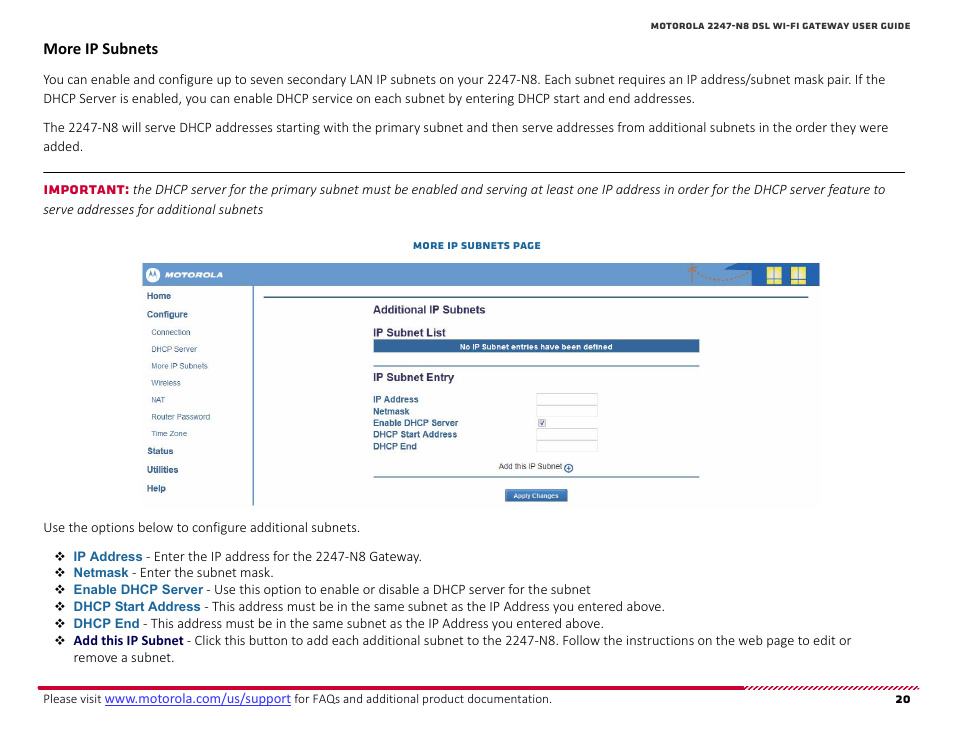 More ip subnets | ARRIS 2247-N8-10NA User Manual User Manual | Page 21 / 68