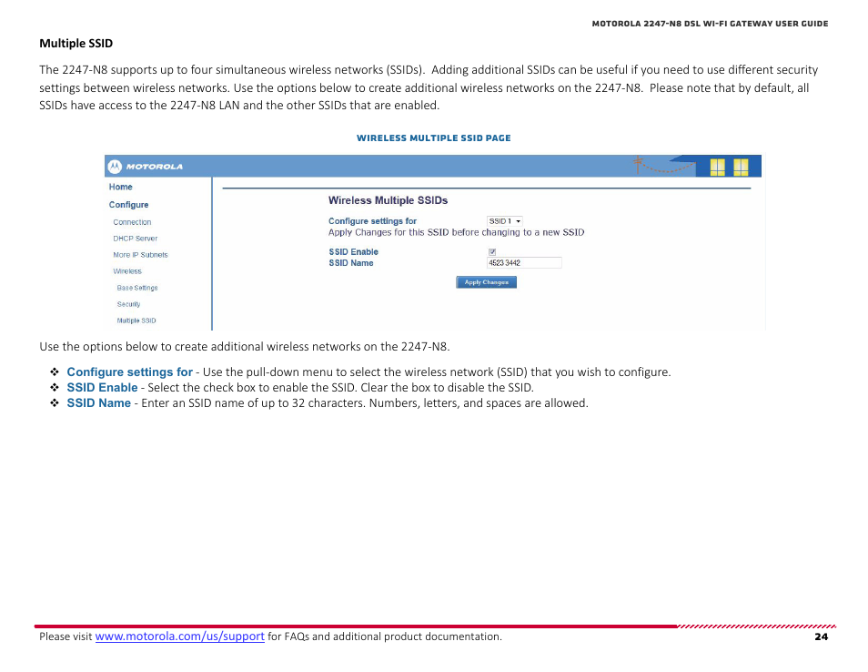 Multiple ssid | ARRIS 2247-N8-10NA User Manual User Manual | Page 25 / 68