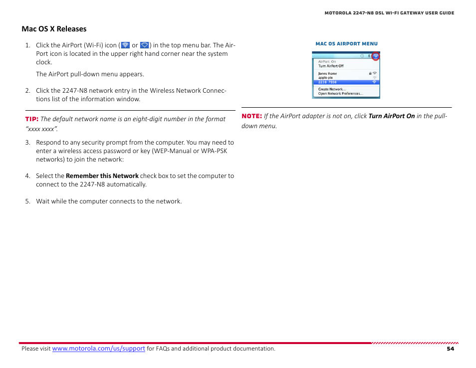 Mac os x releases | ARRIS 2247-N8-10NA User Manual User Manual | Page 55 / 68