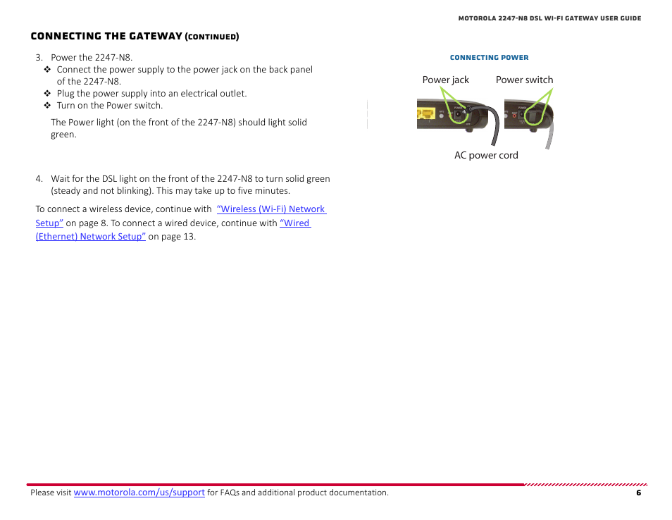 Connecting the gateway | ARRIS 2247-N8-10NA User Manual User Manual | Page 7 / 68