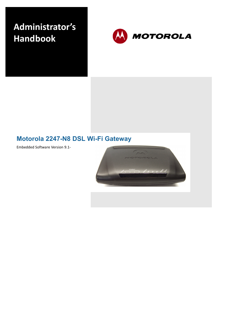 ARRIS 2247-N8-10NA (v9.1.x) Admin Handbook User Manual | 110 pages