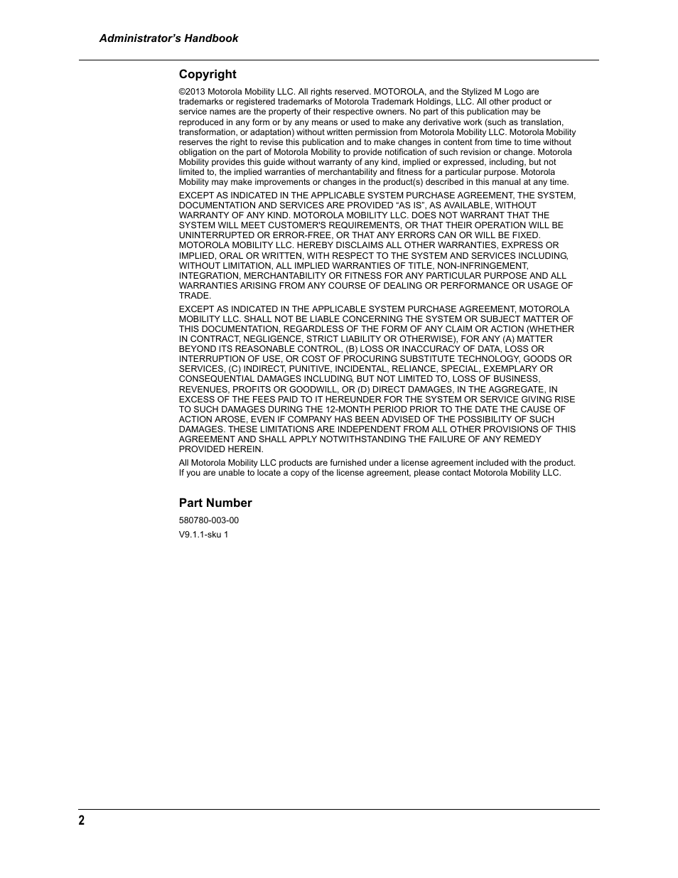 ARRIS 2247-N8-10NA (v9.1.x) Admin Handbook User Manual | Page 2 / 110