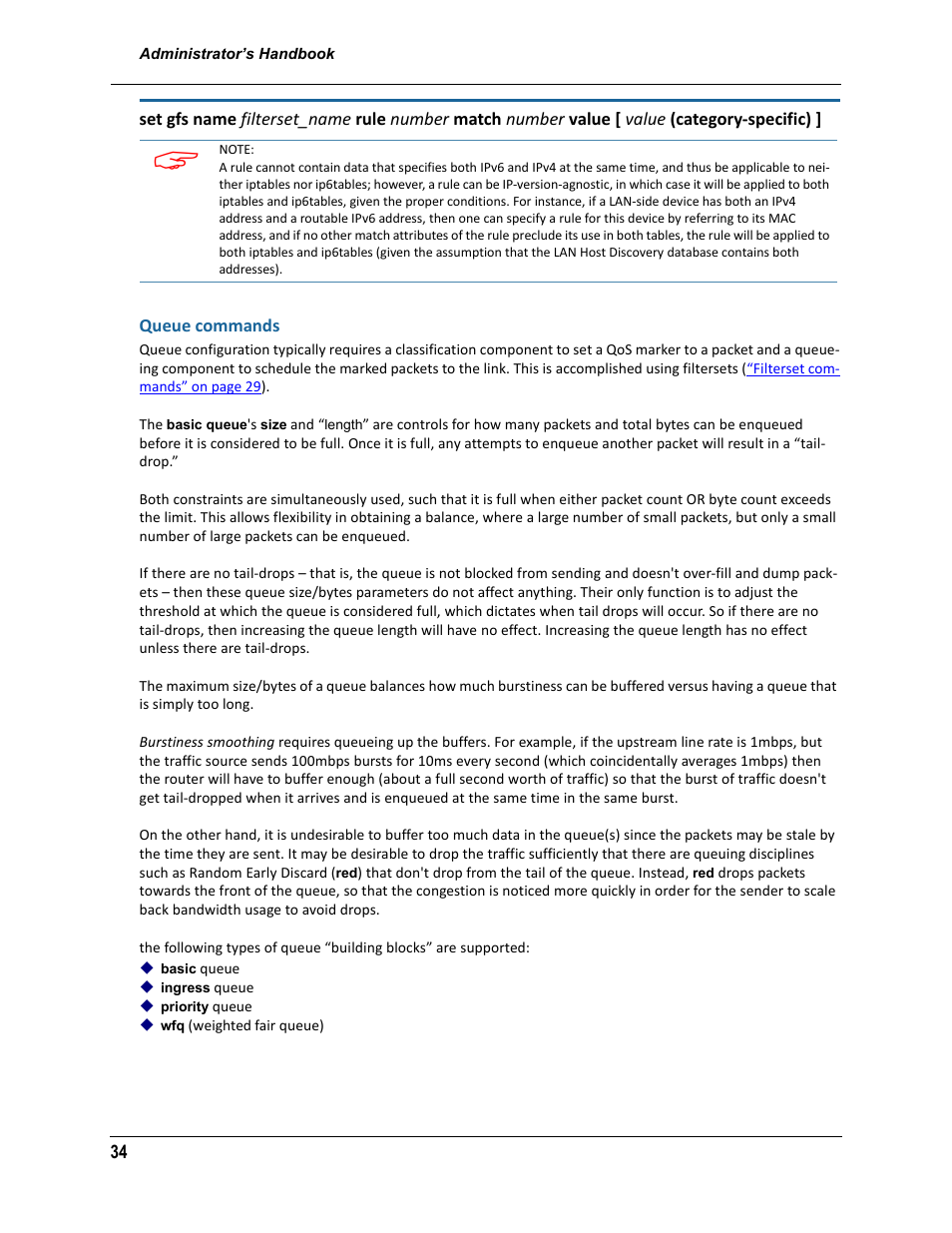 Queue commands | ARRIS 2247-N8-10NA (v9.1.x) Admin Handbook User Manual | Page 34 / 110