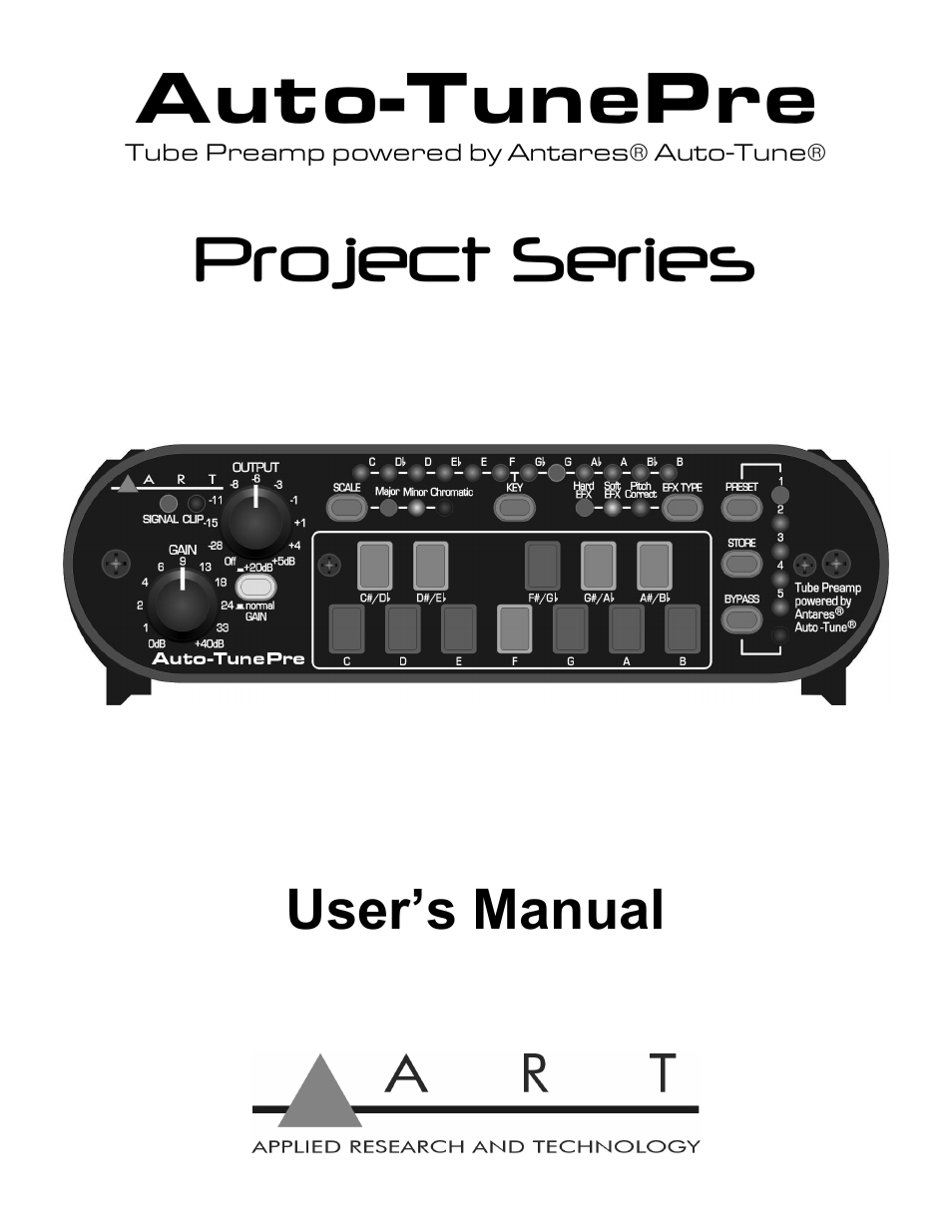 ART Pro Audio Auto-Tune Pre User Manual | 12 pages