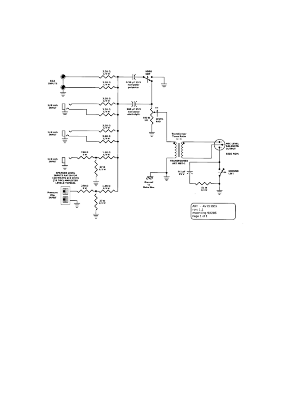 ART Pro Audio AV Direct - Audio/Video Direct Box User Manual | Page 7 / 15