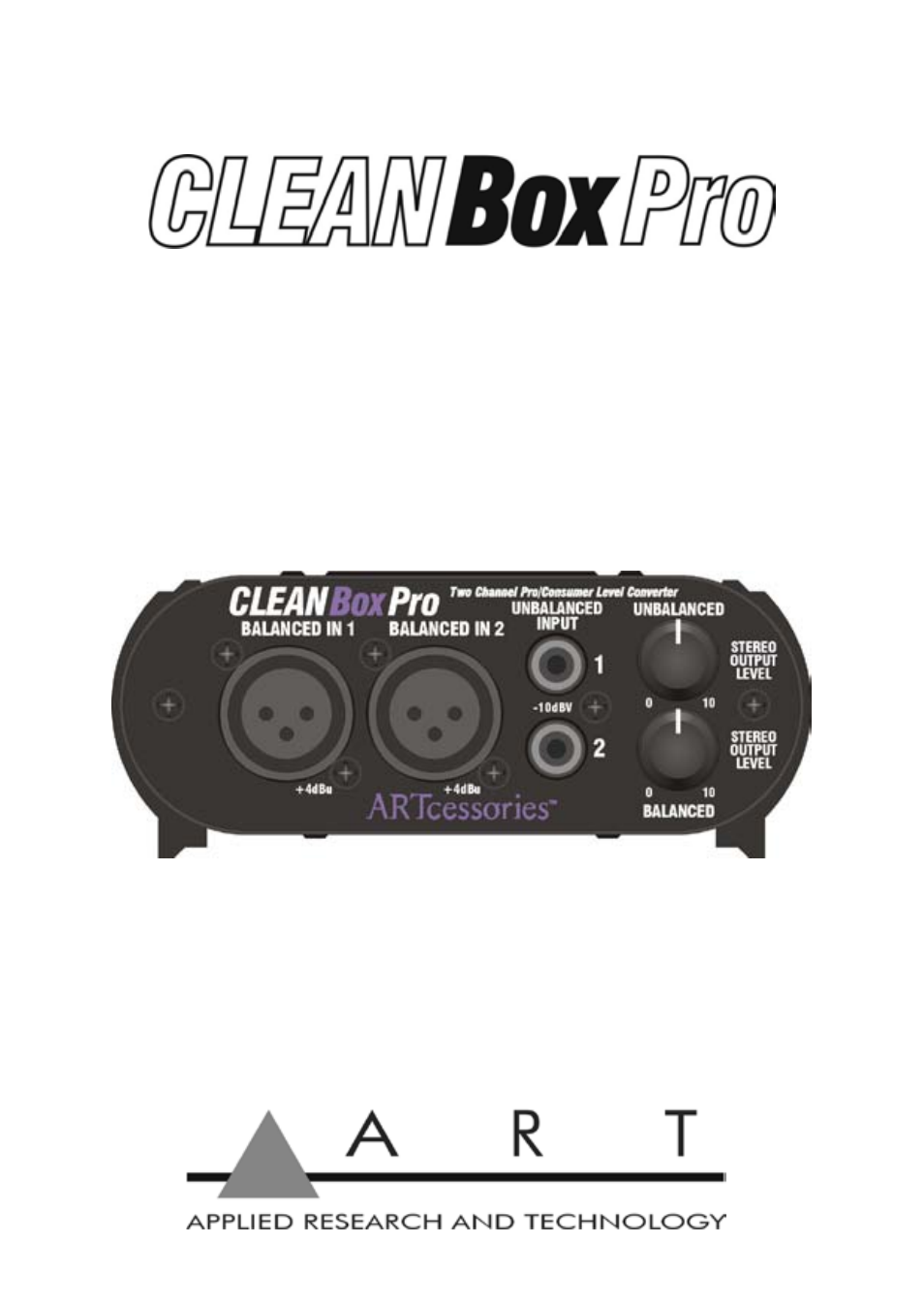 ART Pro Audio CLEANBox Pro - Dual Channel Level Converter User Manual | 15 pages