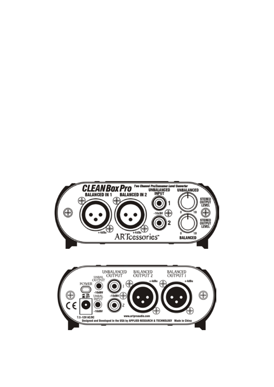 Inline balanced or unbalanced level/gain control | ART Pro Audio CLEANBox Pro - Dual Channel Level Converter User Manual | Page 7 / 15