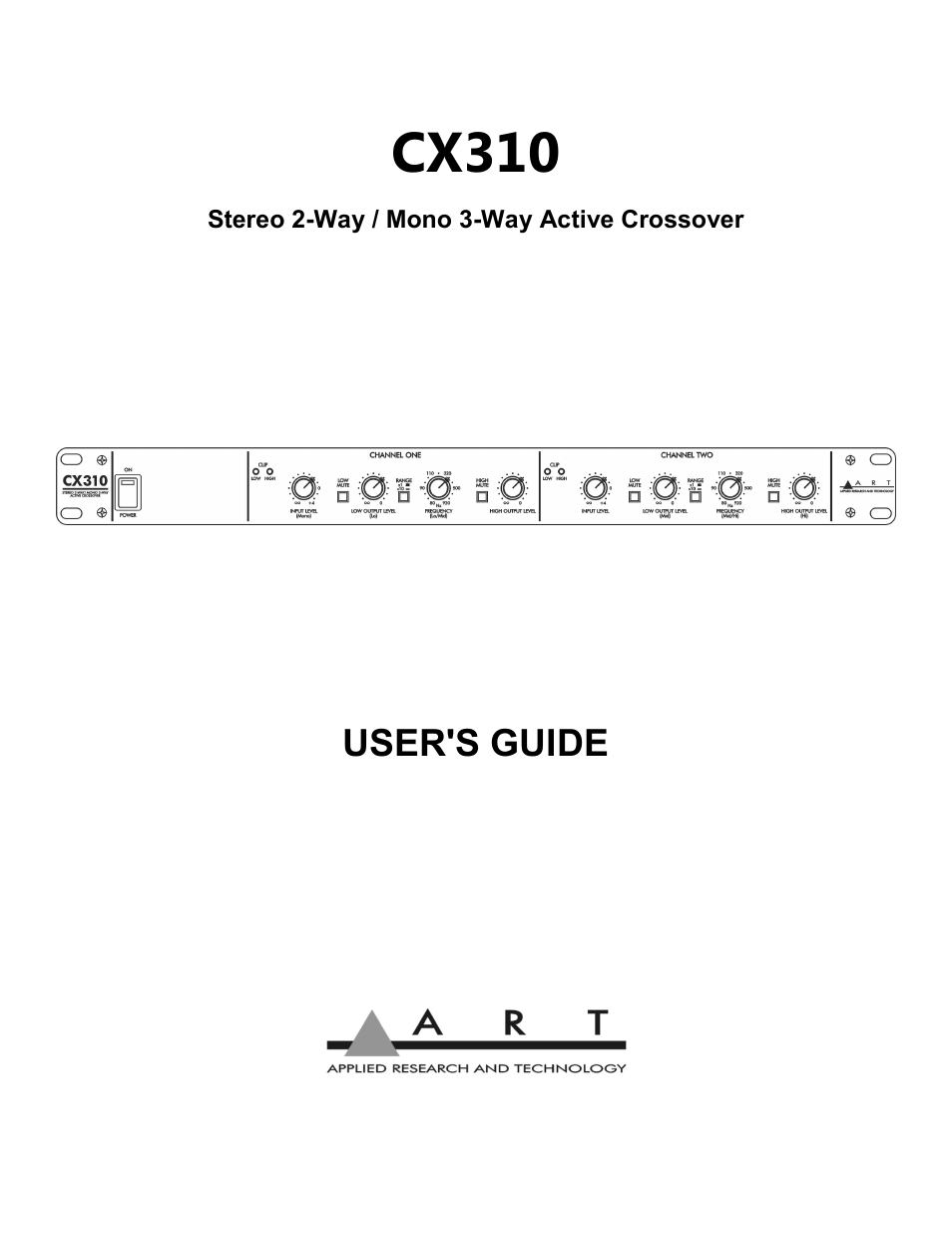 ART Pro Audio CX310 - 2way/3way Crossover User Manual | 12 pages