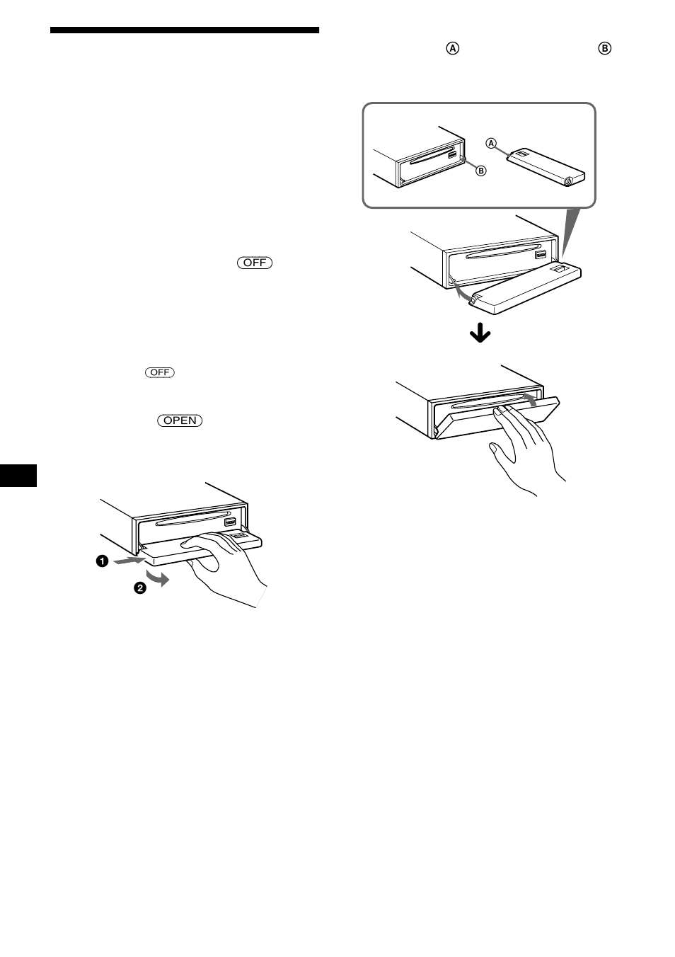 Retirar o painel frontal, 8retirar o painel frontal | Sony CDX-CA850 User Manual | Page 106 / 204