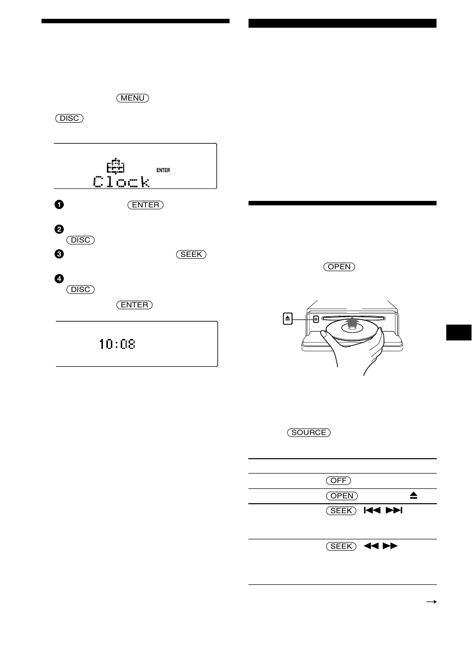 Acertar o relógio, Leitor de cd unidade de cd/md (opcional), Reproduzir um disco | 9acertar o relógio | Sony CDX-CA850 User Manual | Page 107 / 204