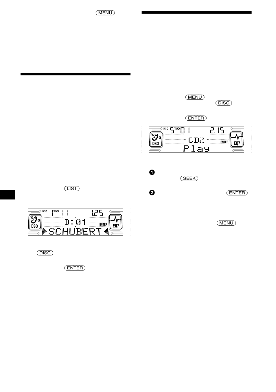 Localizar um disco pelo nome, Listagem, Seleccionar faixas específicas para reprodução | Banco | Sony CDX-CA850 User Manual | Page 110 / 204