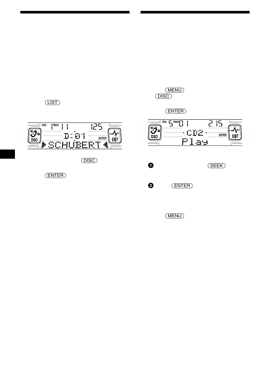 Locating a disc by name — list-up, Selecting specific tracks for playback — bank, Locating a disc by name | List-up, Selecting specific tracks for playback, Bank, 12 locating a disc by name | Sony CDX-CA850 User Manual | Page 12 / 204