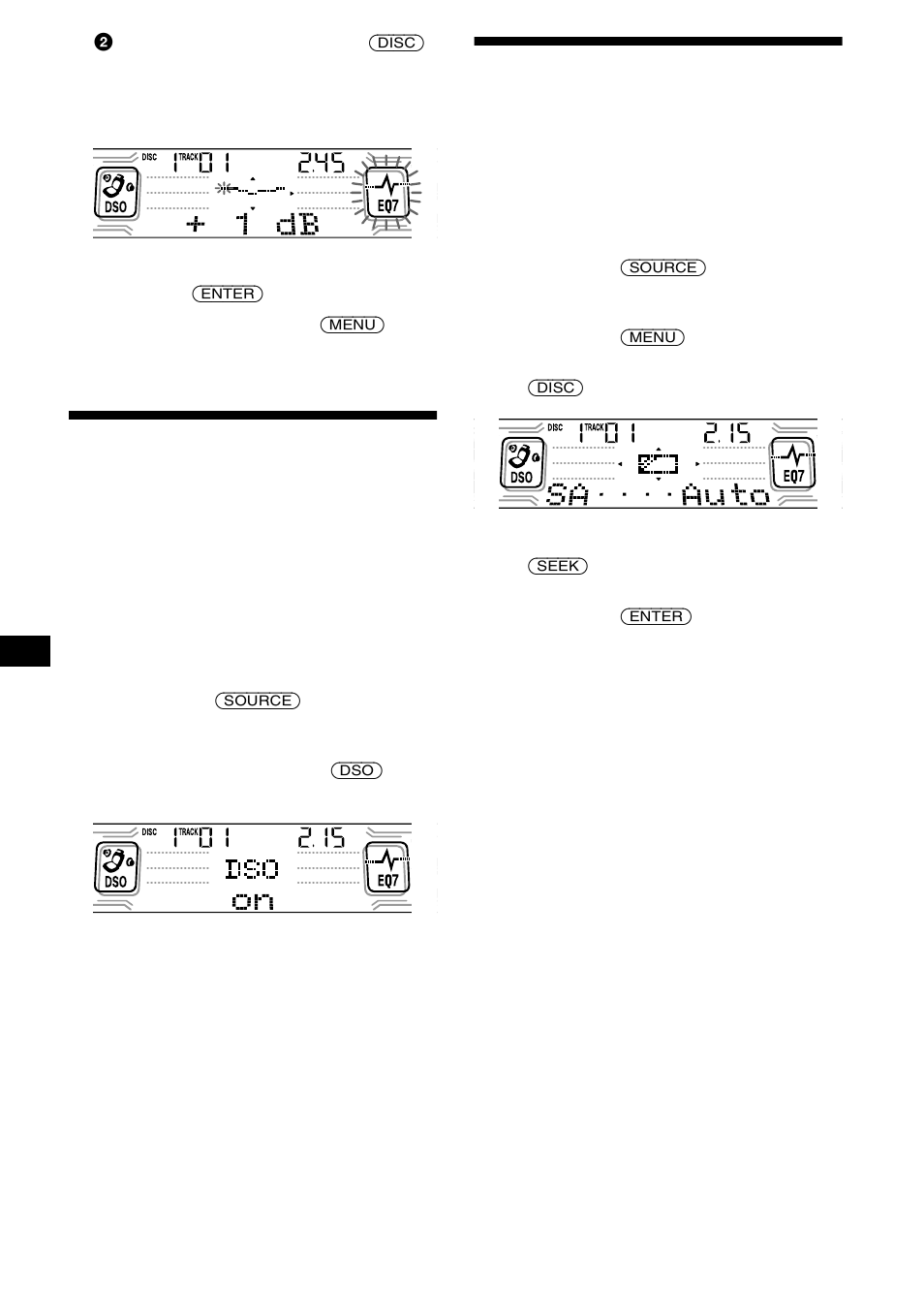 Regular o organizador de som dinâmico, Dso), Seleccionar o analisador de espectro | Regular o organizador de som dinâmico (dso) | Sony CDX-CA850 User Manual | Page 126 / 204