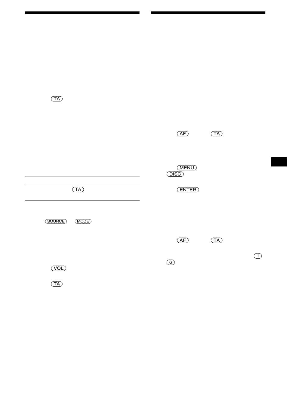 Receiving traffic announcements — ta/tp, Presetting rds stations with af and ta setting, Receiving traffic announcements | Ta/tp, Presetting rds stations with af and ta, Setting, 17 receiving traffic announcements | Sony CDX-CA850 User Manual | Page 17 / 204