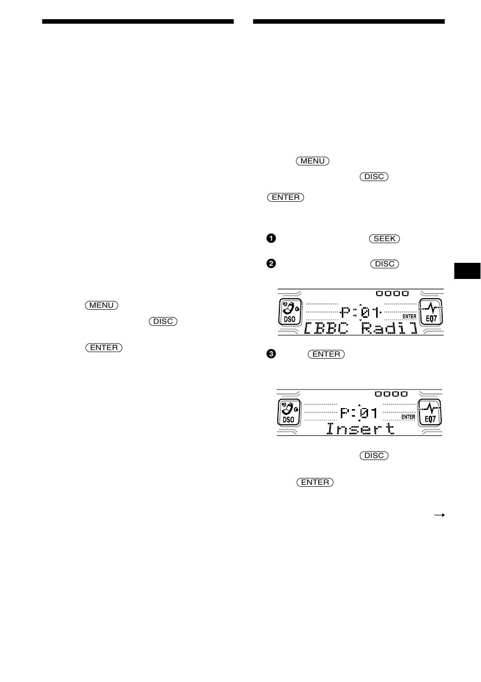 Presetting dab services automatically — btm, Presetting dab services manually — preset edit, Presetting dab services automatically | Presetting dab services manually, Preset edit, 21 presetting dab services automatically | Sony CDX-CA850 User Manual | Page 21 / 204