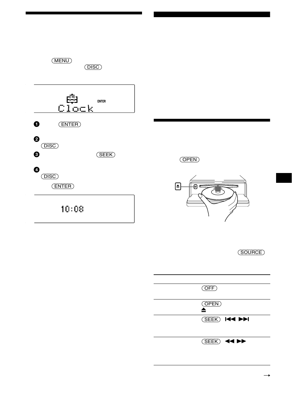 Ajuste del reloj, Reproductor de cd unidad de cd/ md (opcional), Reproducción de discos | Reproductor de cd unidad de cd/md (opcional), 9ajuste del reloj | Sony CDX-CA850 User Manual | Page 41 / 204