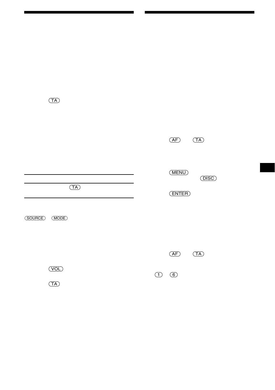 Recepción de anuncios de tráfico, Ta/tp, Memorización de emisoras rds con los | Ajustes af y ta, 17 recepción de anuncios de tráfico | Sony CDX-CA850 User Manual | Page 49 / 204