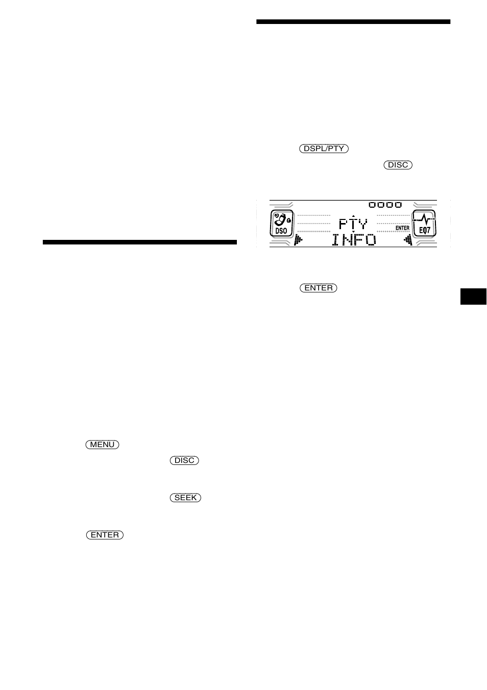 Tipo de programa (pty), Cambio de audio multicanal y drc | Sony CDX-CA850 User Manual | Page 55 / 204