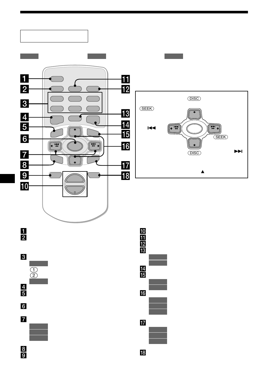 Kontrollernas placering, 4kontrollernas placering, Fjärrkontroll rm-x113 | Sony CDX-CA850 User Manual | Page 70 / 204