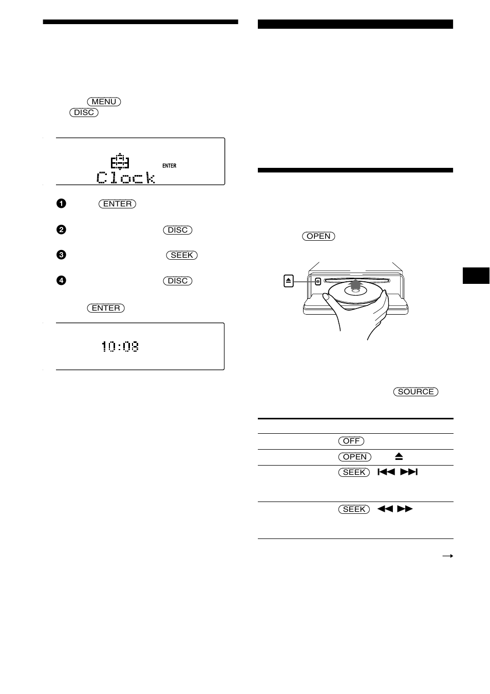 Setting the clock, Cd player cd/md unit (optional), Playing a disc | 9setting the clock | Sony CDX-CA850 User Manual | Page 9 / 204