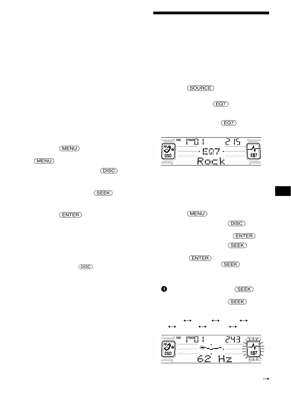 Ställa in equalizern | Sony CDX-CA850 User Manual | Page 93 / 204