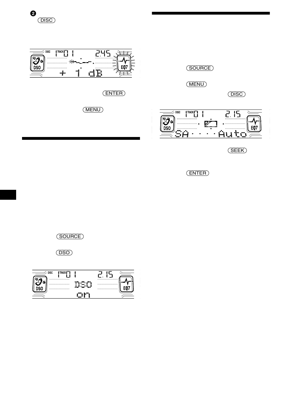 Ställa in dso (dynamic soundstage, Organizer), Välja spectrum analyzer | Ställa in dso (dynamic soundstage organizer) | Sony CDX-CA850 User Manual | Page 94 / 204