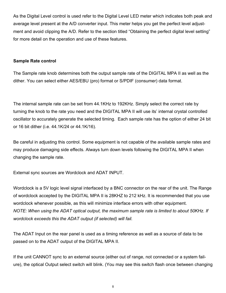 ART Pro Audio Digital MPA-II - Two Ch. Mic Pre w/ A/D Conversion User Manual | Page 11 / 24