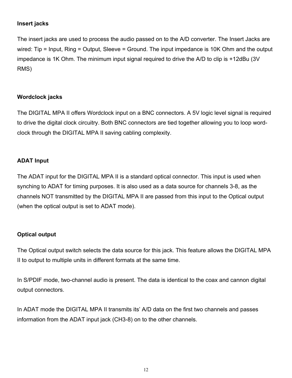ART Pro Audio Digital MPA-II - Two Ch. Mic Pre w/ A/D Conversion User Manual | Page 15 / 24