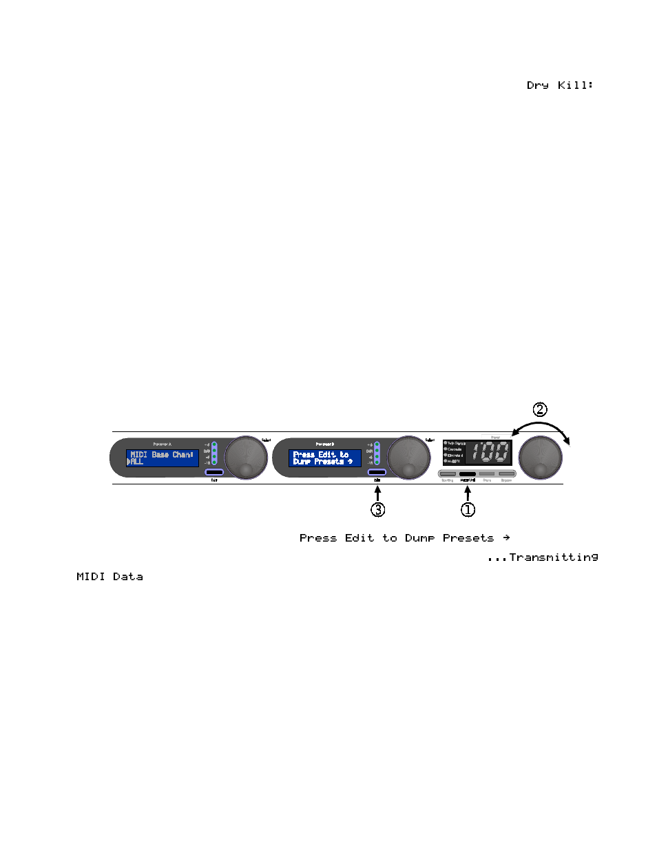 Setting dry kill and global mix, Midi dump | ART Pro Audio DMV-Pro - Dual True-Stereo Effects Processor User Manual | Page 15 / 61