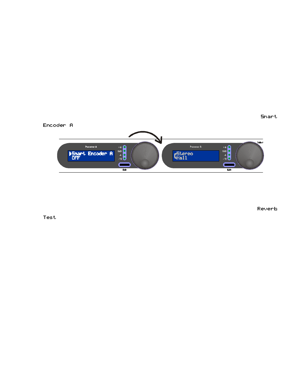 Smart encoder programming, Using a smart encoder function in preset mode | ART Pro Audio DMV-Pro - Dual True-Stereo Effects Processor User Manual | Page 28 / 61