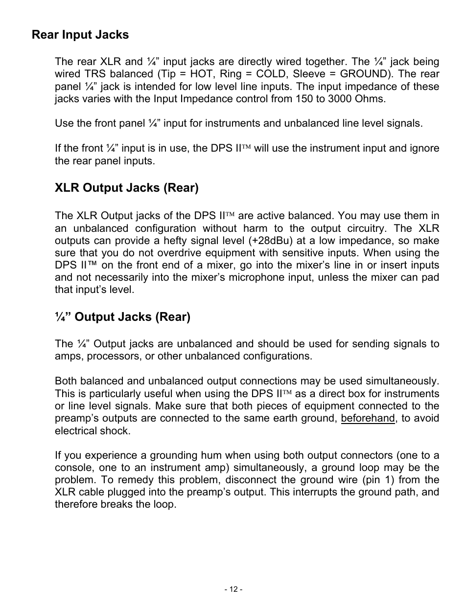 ART Pro Audio DPS II - Digital Preamplifier System User Manual | Page 12 / 19