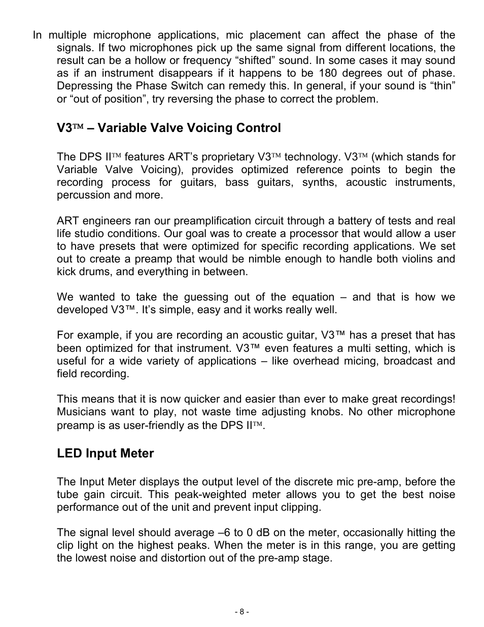 ART Pro Audio DPS II - Digital Preamplifier System User Manual | Page 8 / 19