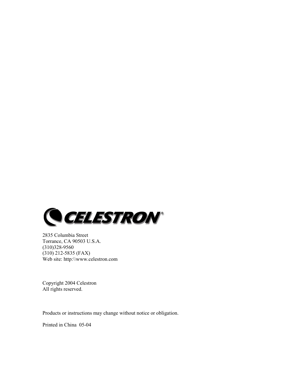 Celestron Refractor 80ED User Manual | Page 16 / 16