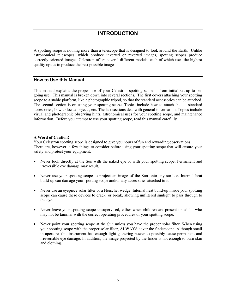 Introduction | Celestron Refractor 80ED User Manual | Page 2 / 16