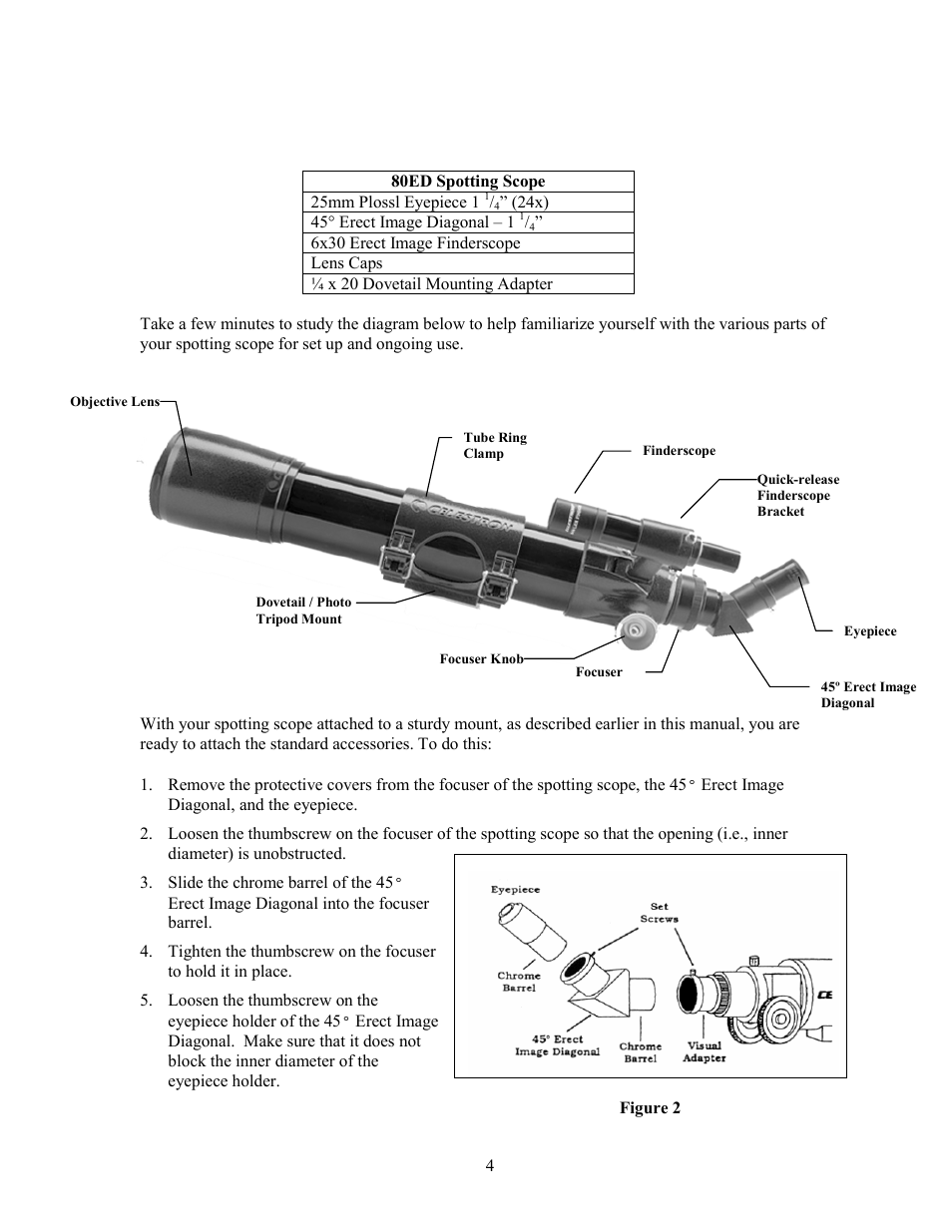 Celestron Refractor 80ED User Manual | Page 4 / 16