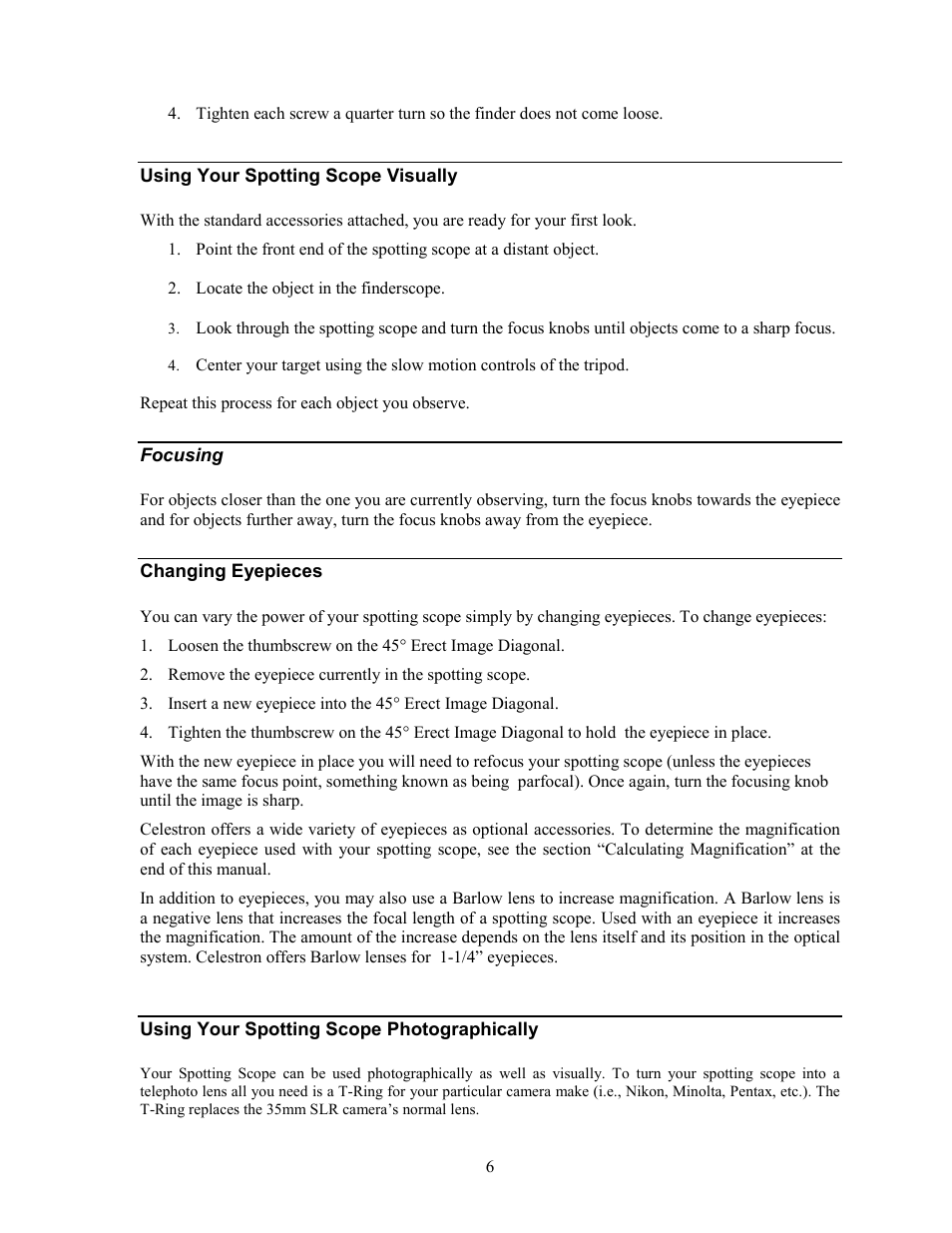 Celestron Refractor 80ED User Manual | Page 6 / 16