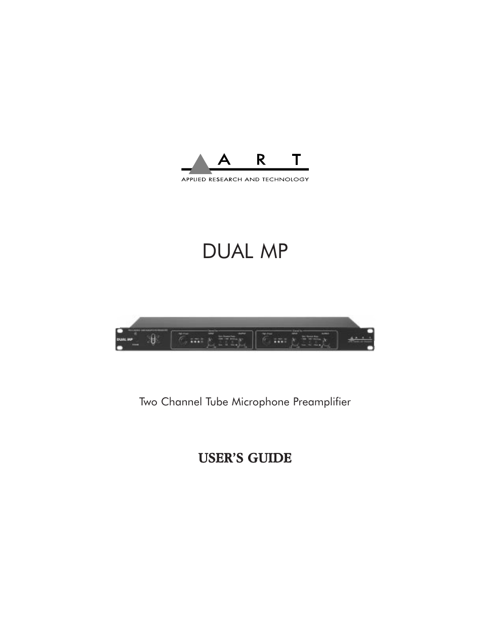 ART Pro Audio Dual MP - Two Channel Tube Preamplifier User Manual | 7 pages