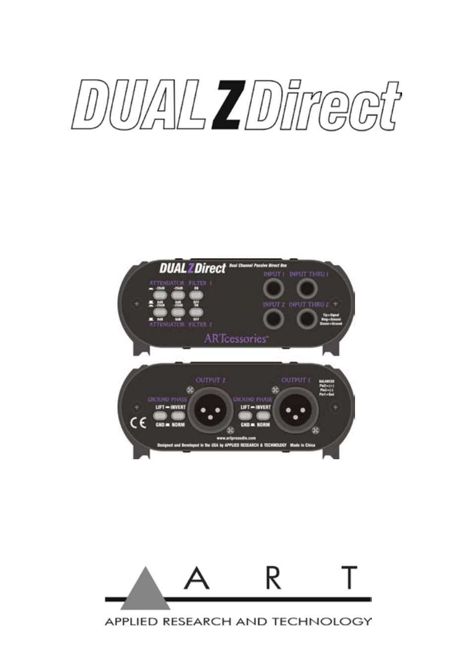 ART Pro Audio DUALZDirect - Dual Professional Passive Direct Box User Manual | 15 pages