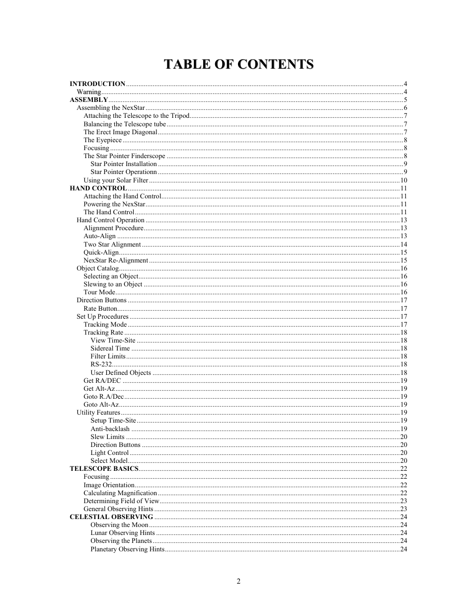 Celestron NexStar 80GTL User Manual | Page 2 / 44