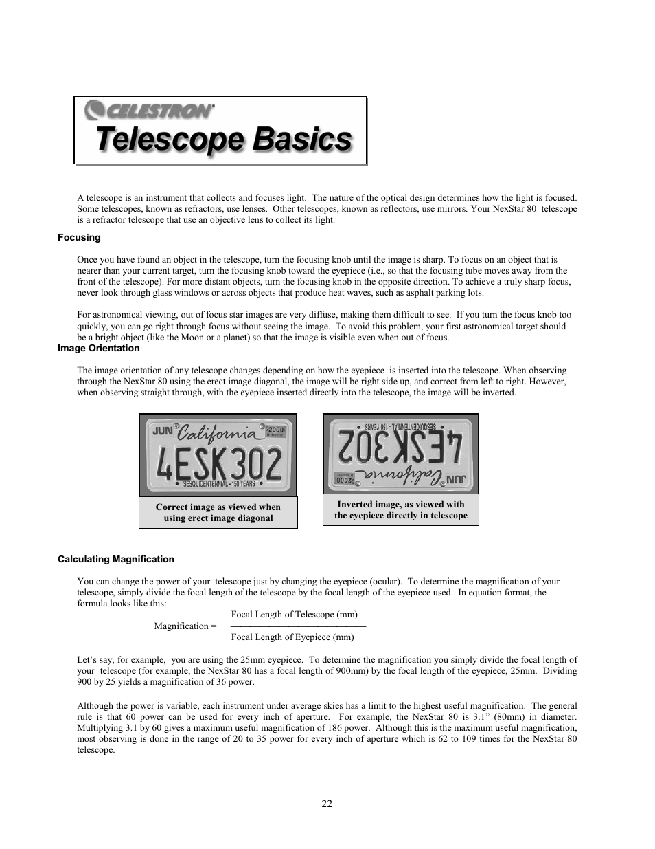 Celestron NexStar 80GTL User Manual | Page 22 / 44