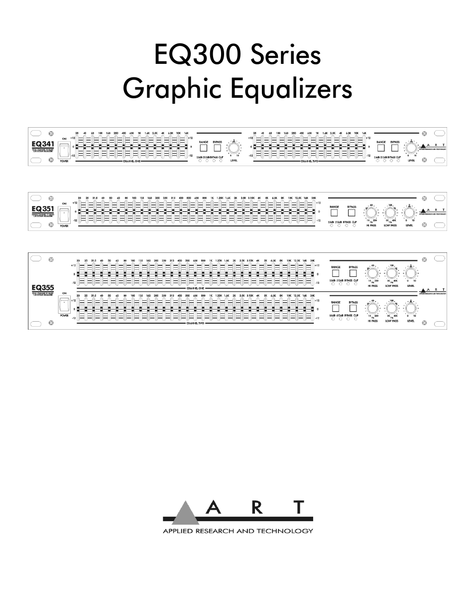 ART Pro Audio EQ341 - Dual 15 band EQ User Manual | 16 pages