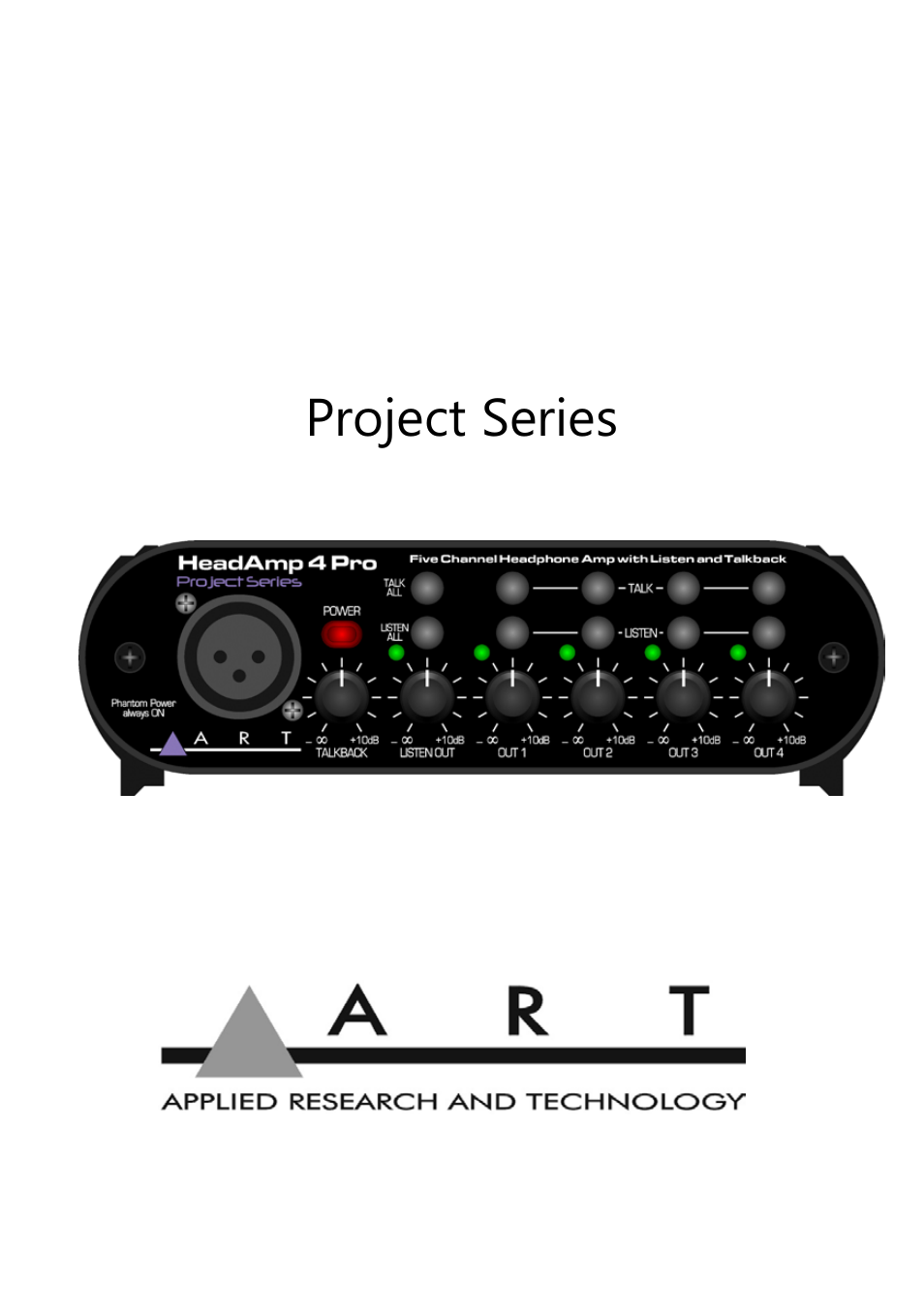 ART Pro Audio HeadAMP 4 Pro - Five Channel Headphone Amplifier with Talkback User Manual | 21 pages