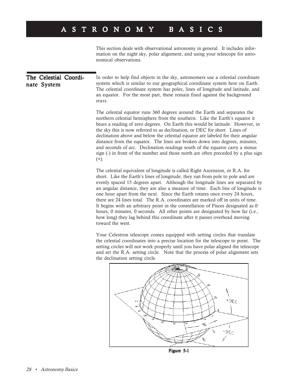 Astronomy basics, Celestial coordinate system | Celestron CR-150 HD User Manual | Page 28 / 59