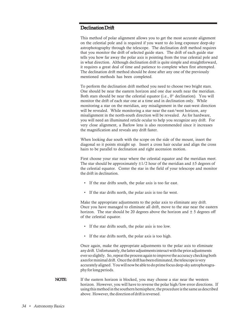 Declination drift method | Celestron CR-150 HD User Manual | Page 34 / 59