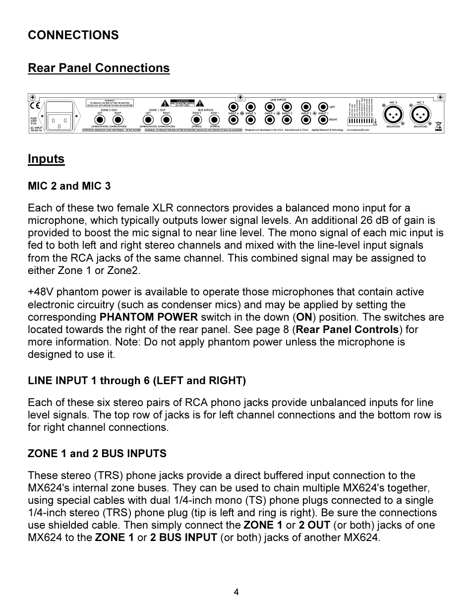 ART Pro Audio MX624 - Six Channel Stereo Mixer User Manual | Page 4 / 16