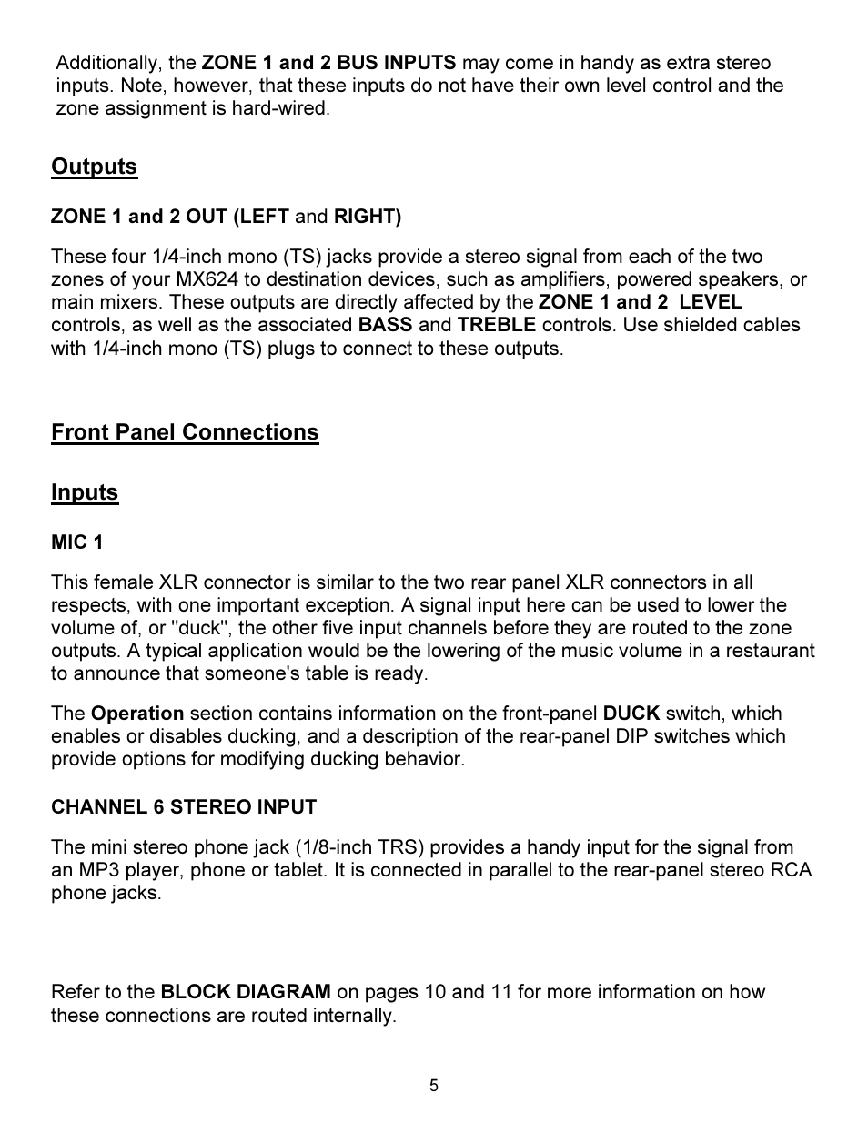 ART Pro Audio MX624 - Six Channel Stereo Mixer User Manual | Page 5 / 16