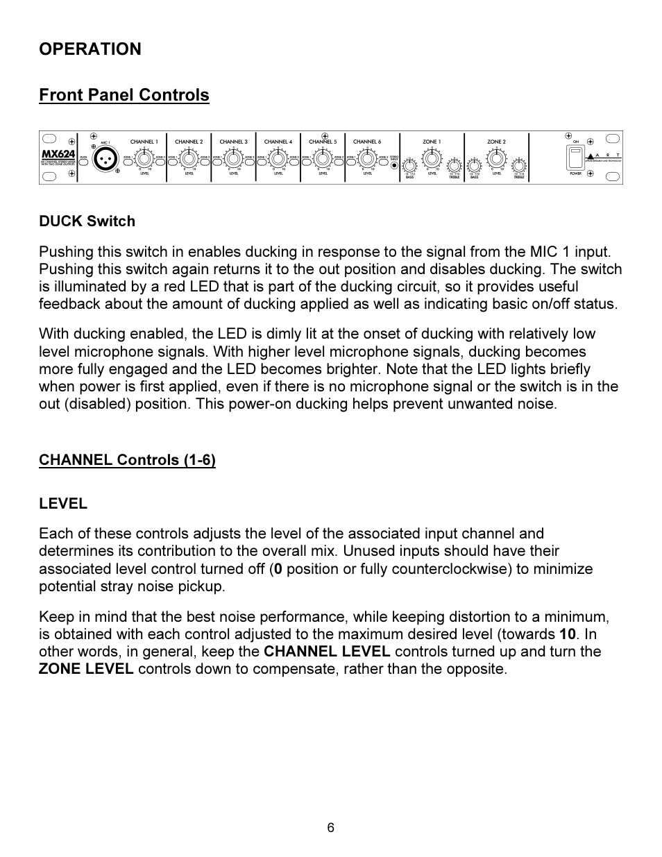 ART Pro Audio MX624 - Six Channel Stereo Mixer User Manual | Page 6 / 16