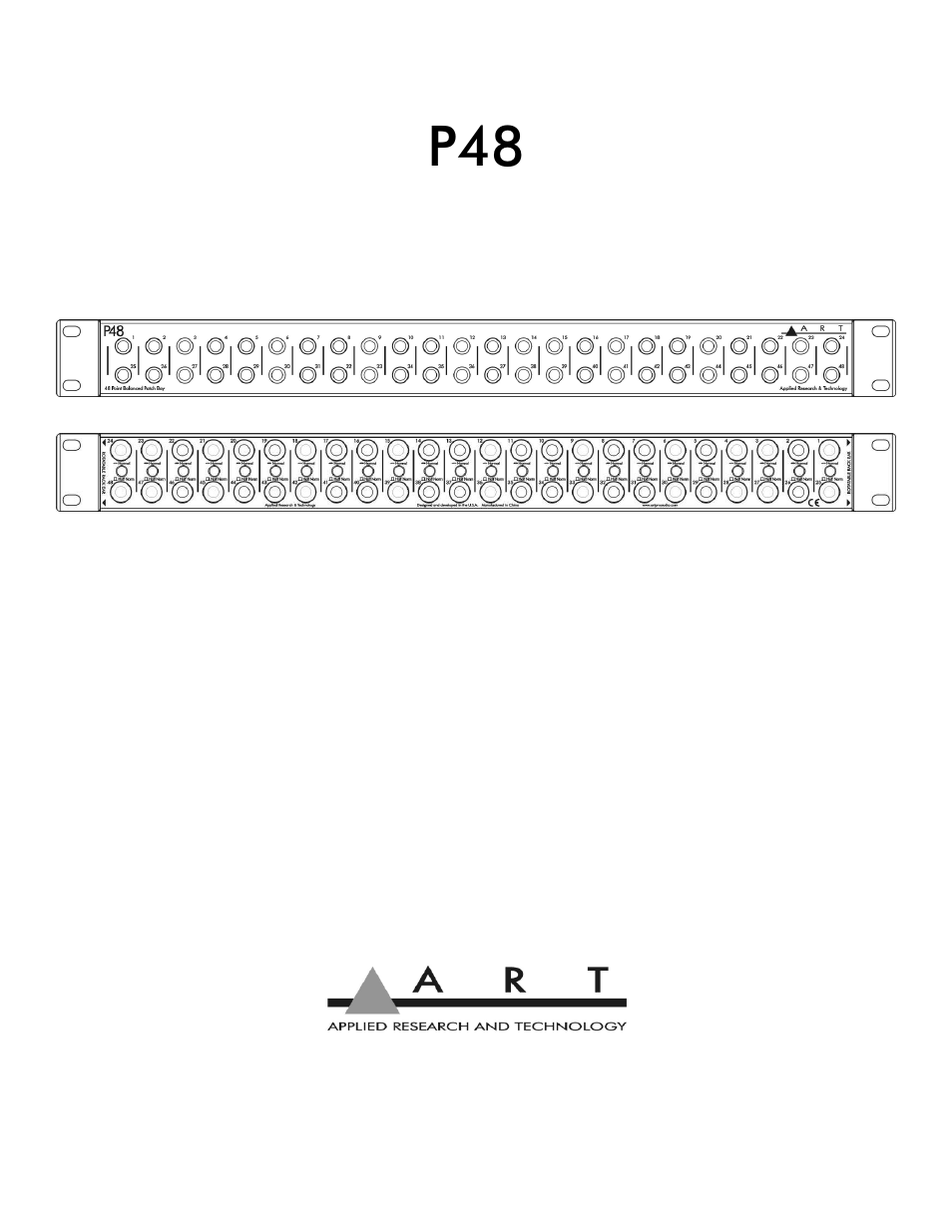 ART Pro Audio P48 - 48 Point Balanced Patch Bay User Manual | 8 pages