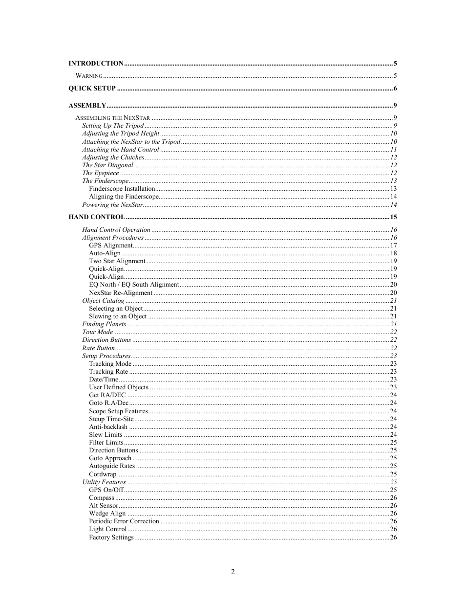 Celestron NexStar GPS 93507 User Manual | Page 2 / 74