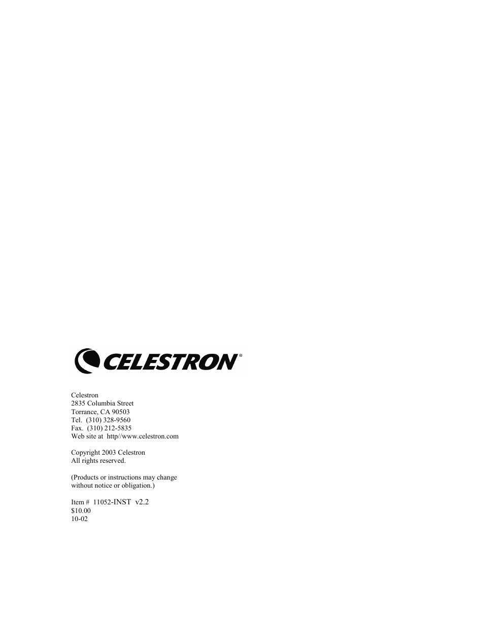 Celestron NexStar GPS 93507 User Manual | Page 74 / 74